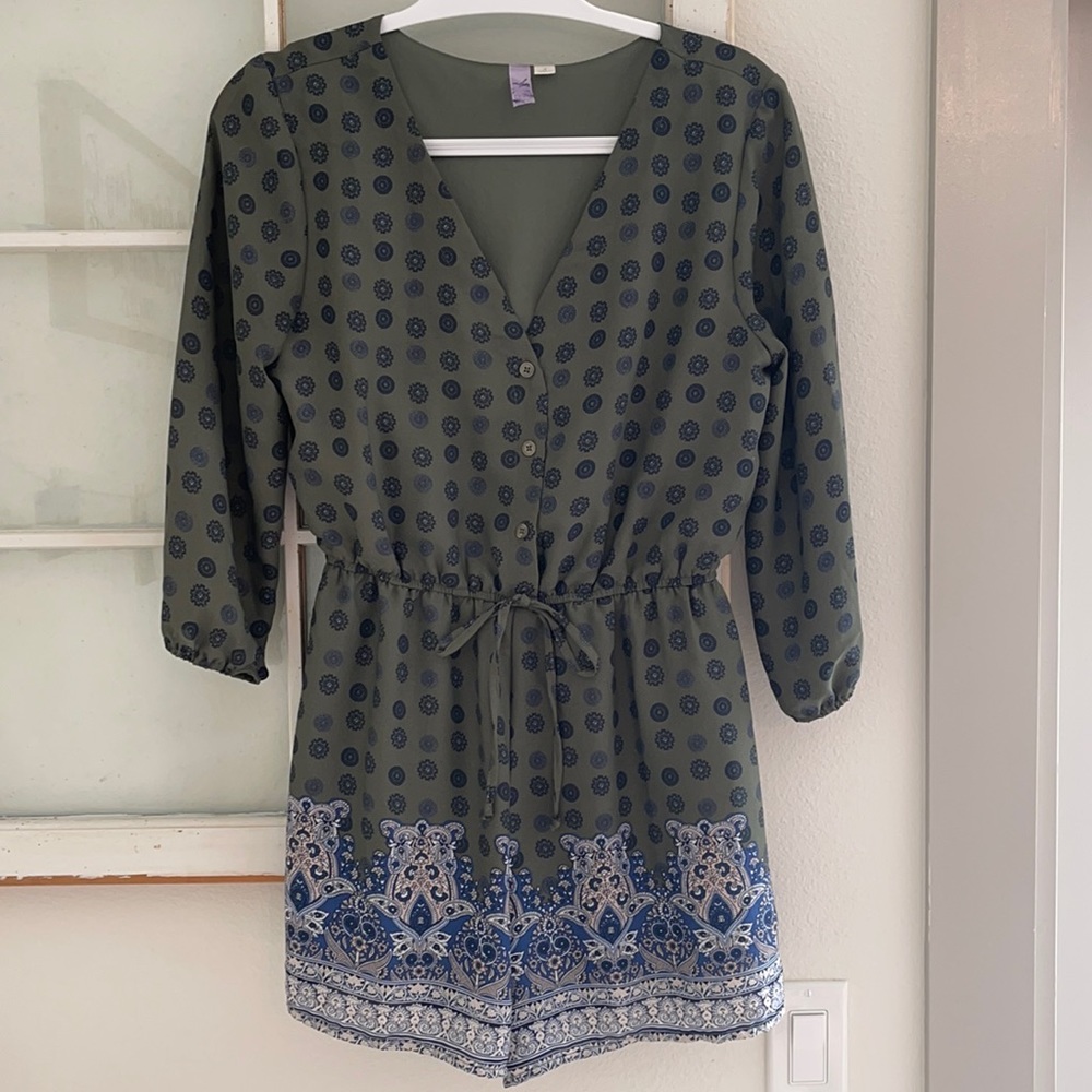Alya Boho Army Green Romper